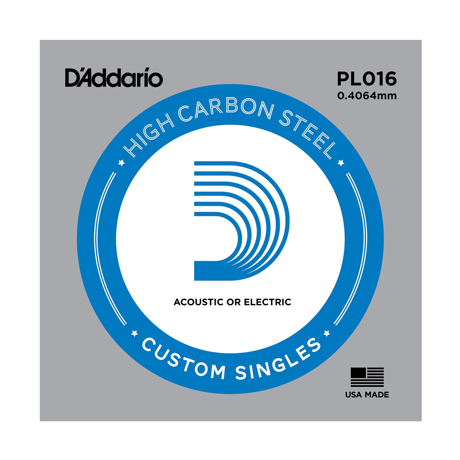 D'Addario PL016 Plain Steel Guitar String .016 - Deccan Retail