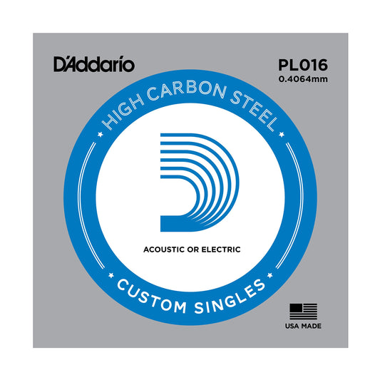 D'Addario PL016 Plain Steel Guitar String .016 - Deccan Retail