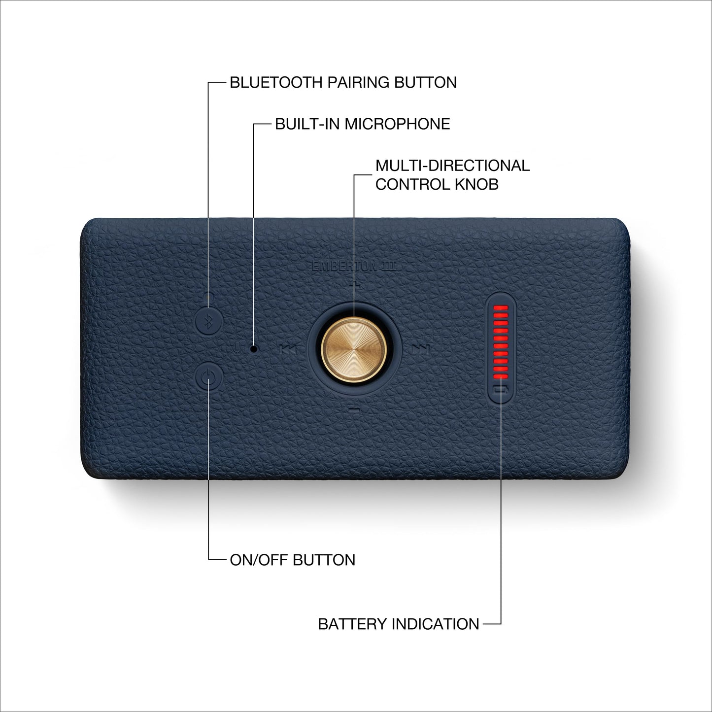 Marshall Emberton III Portable Bluetooth Speaker – Midnight Blue - Deccan Retail