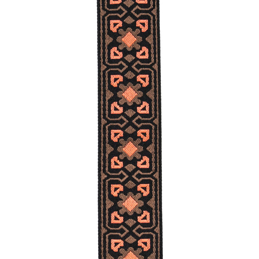 D'Addario 50mm Recycled Woven Guitar Strap Brown/Orange (50RW02) - Deccan Retail