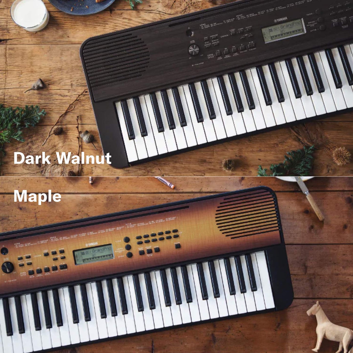 Yamaha PSR-E360DW Portable Keyboard – 61 Keys with Touch Sensitivity - Dark Walnut - Deccan Retail