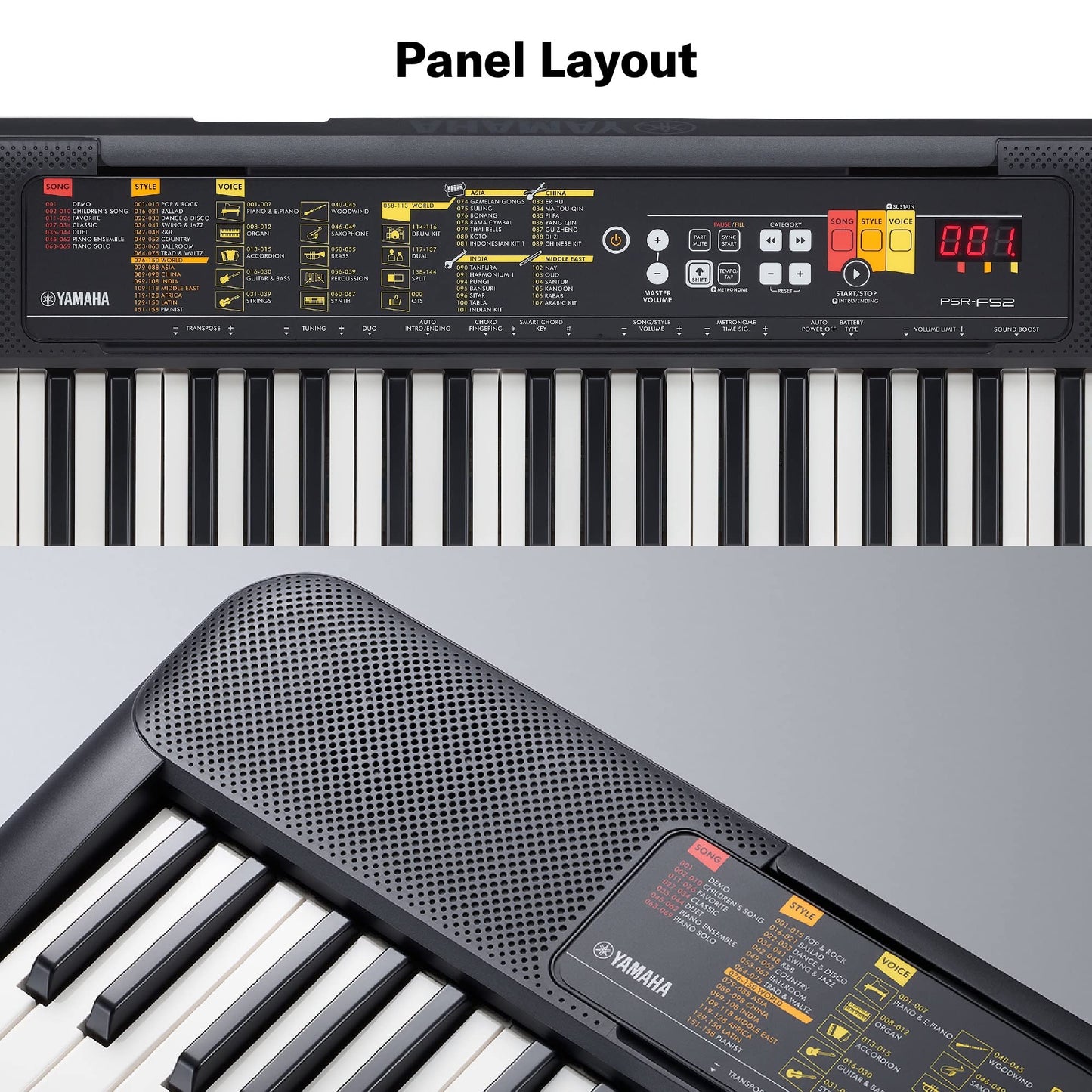 Yamaha PSR-F52 Portable Keyboard – 61 Keys with Built-in Voices & Rhythms - Deccan Retail