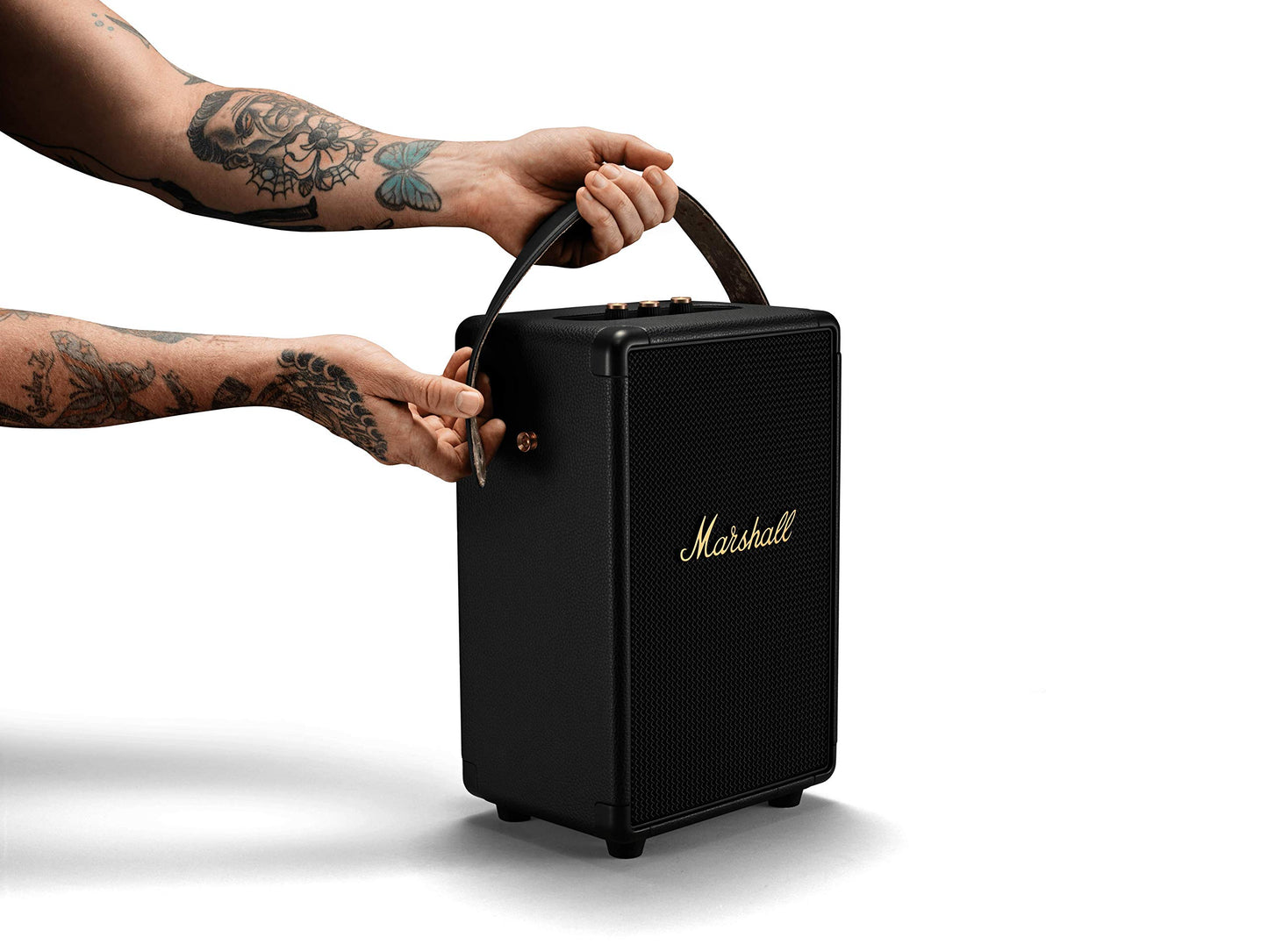 Marshall Tufton 80W Portable Bluetooth Speaker – Black & Brass - Deccan Retail