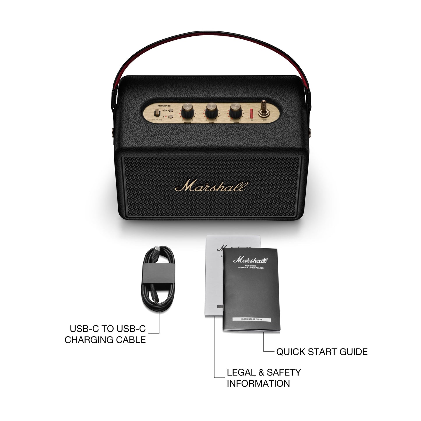 Marshall Kilburn III Portable Bluetooth Speaker – Black & Brass - Deccan Retail