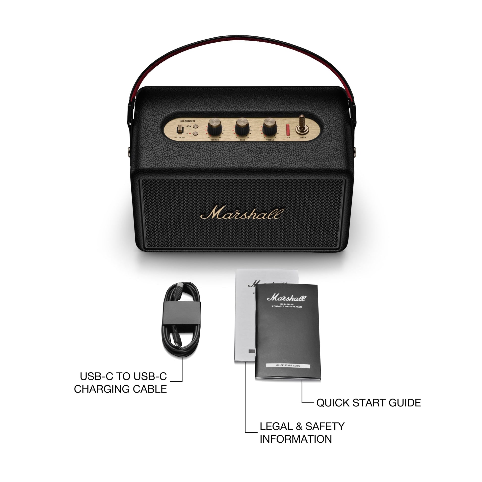 Marshall Kilburn III Portable Bluetooth Speaker – Black & Brass - Deccan Retail