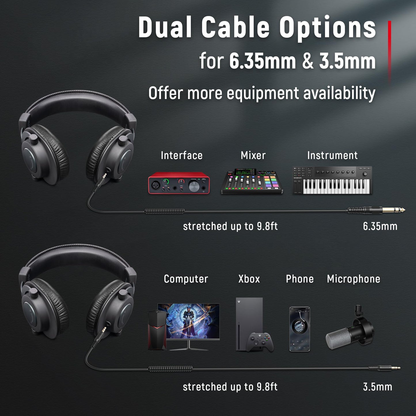 FIFINE H8 Studio Monitor Headphones - Black - Deccan Retail