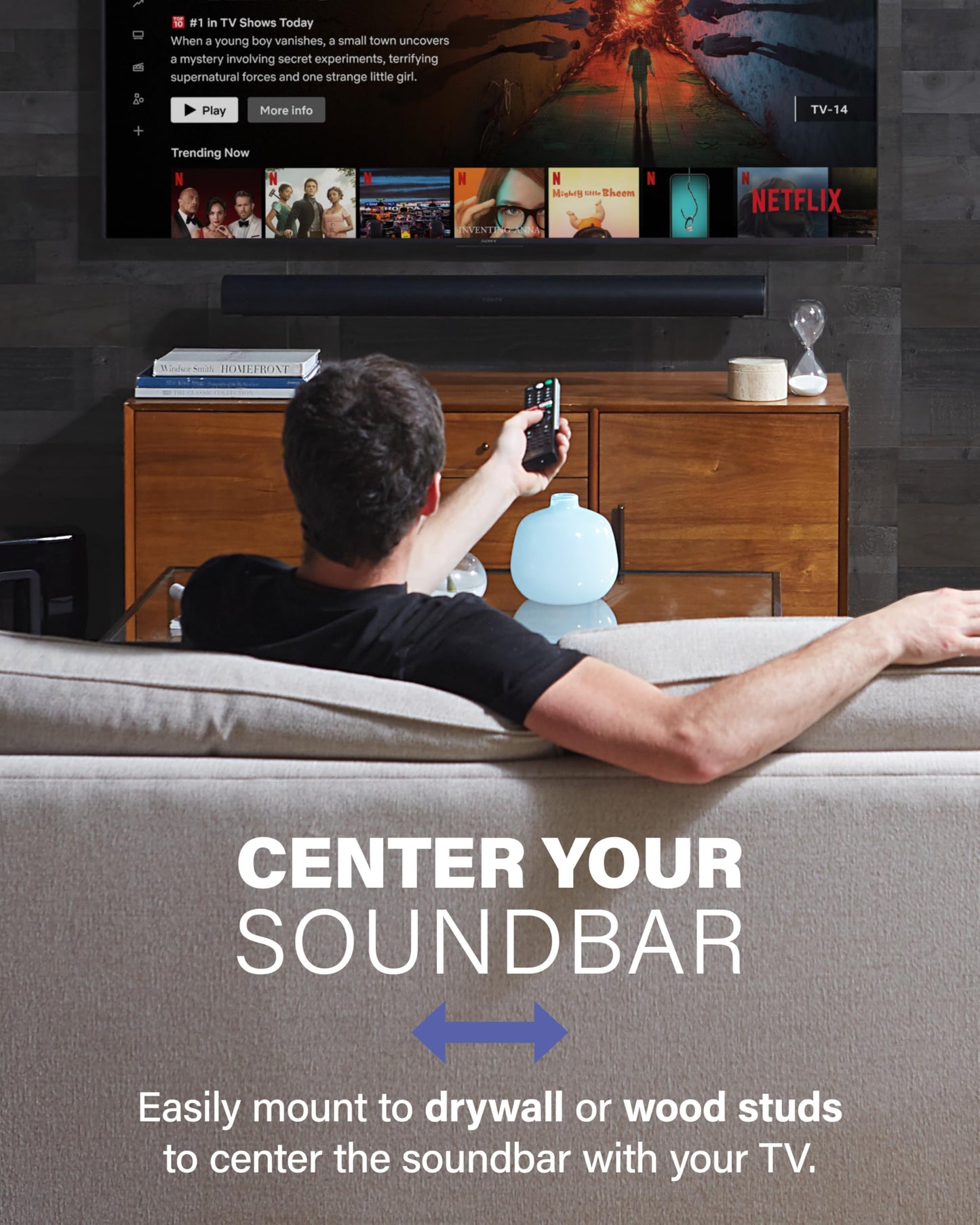 Sanus OSSAWM1-W2 Extendable Soundbar Wall Mount for Sonos Arc – Low Profile