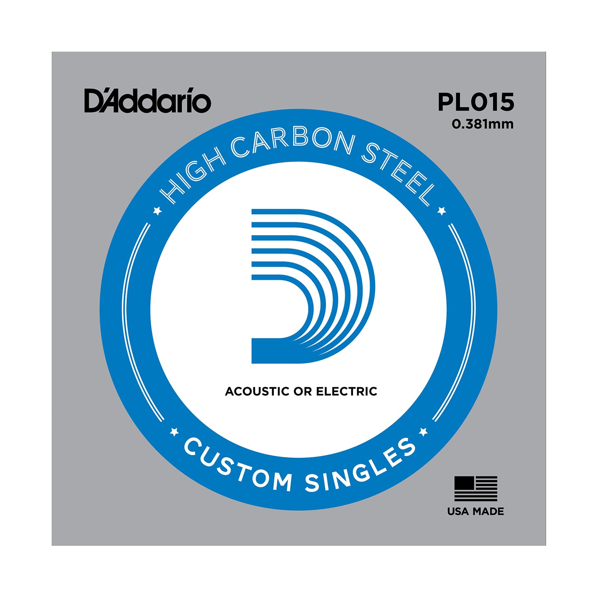D'Addario PL015 Plain Steel Guitar String .015 - Deccan Retail