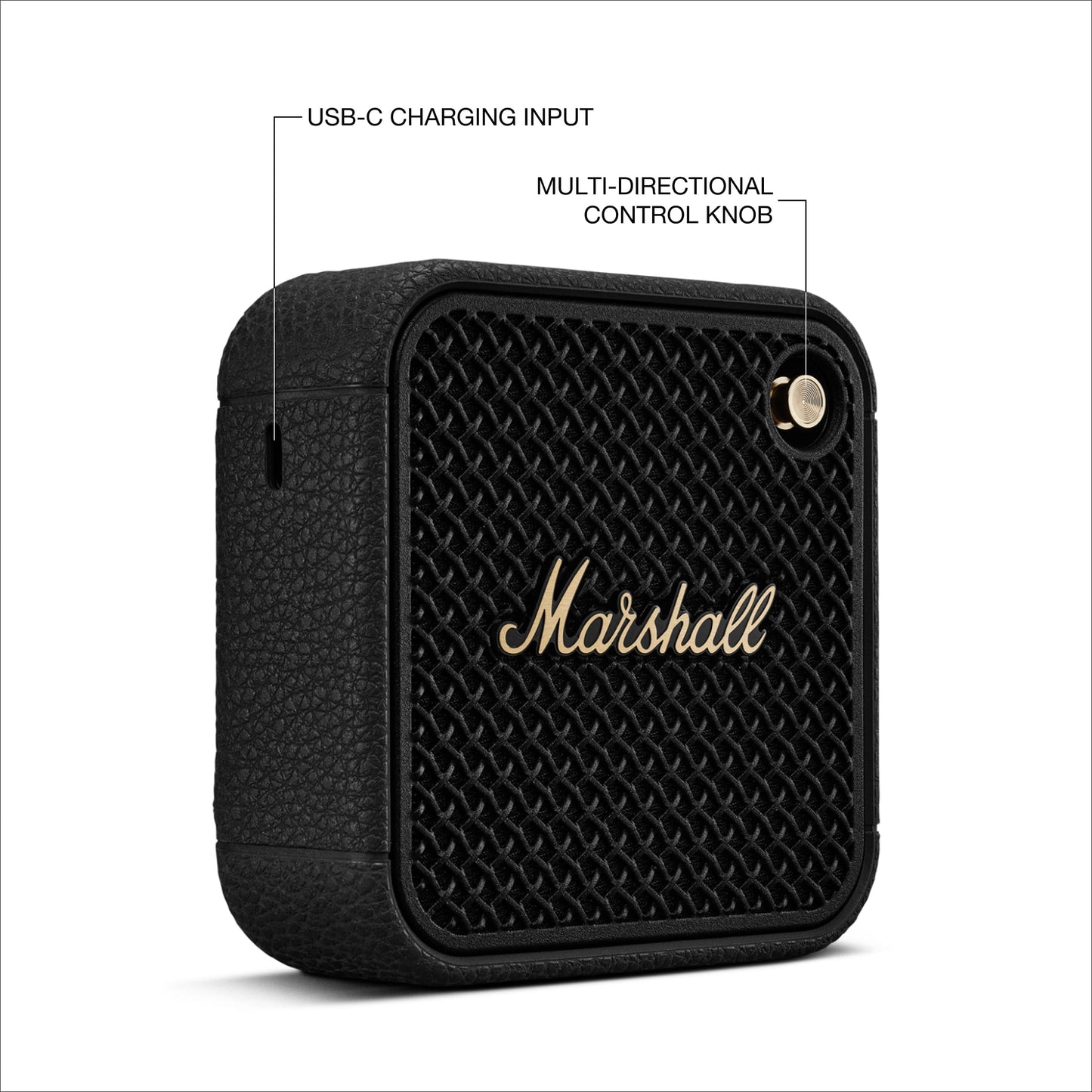 Marshall Willen II Portable Bluetooth Speaker – Black & Brass - Deccan Retail