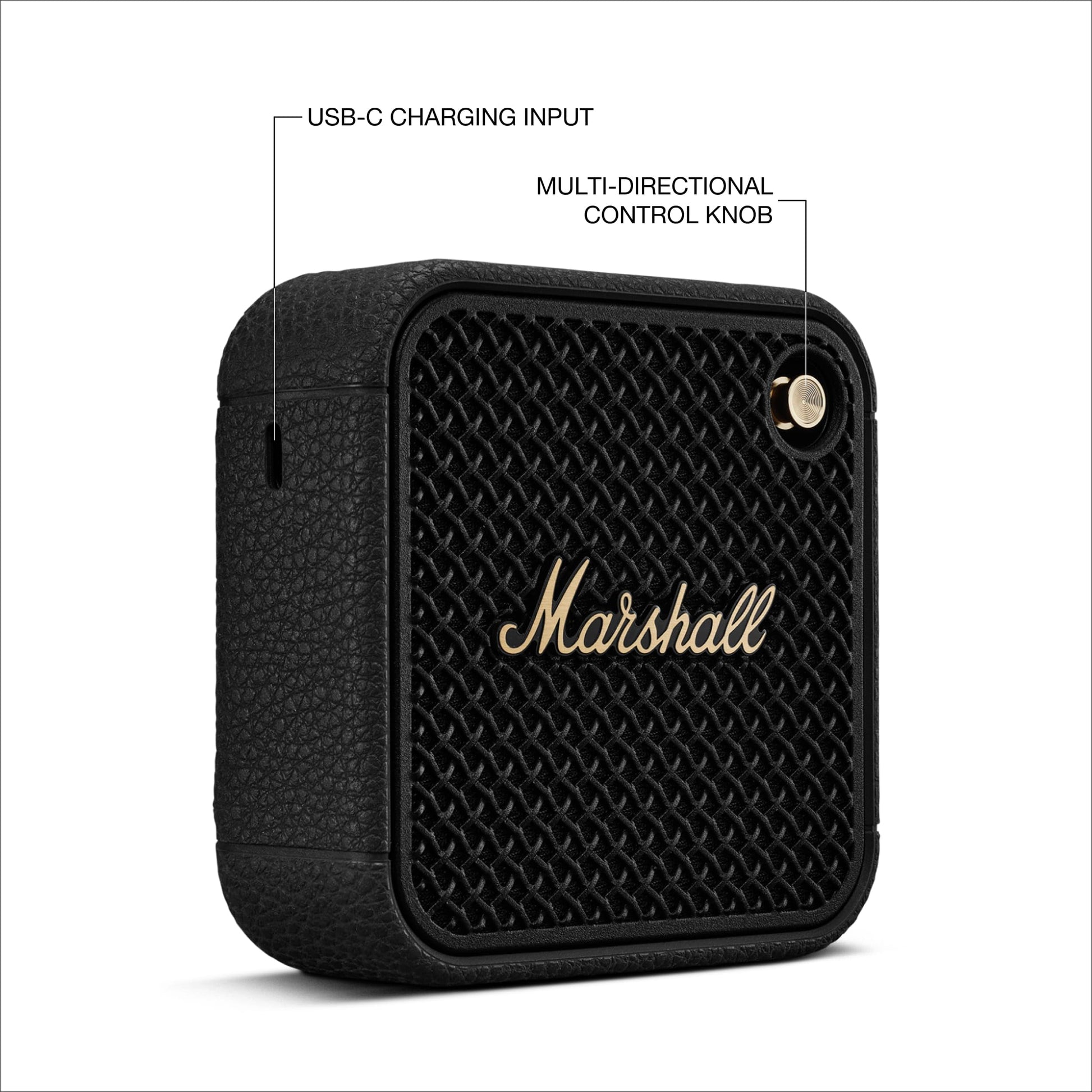 Marshall Willen II Portable Bluetooth Speaker – Black & Brass - Deccan Retail