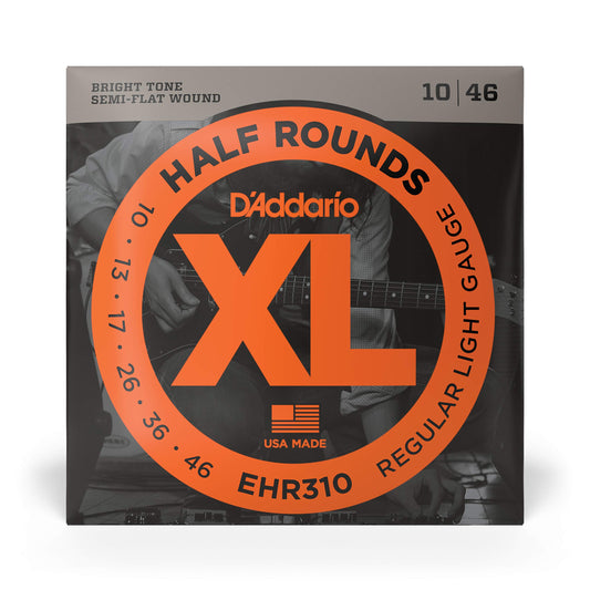D'Addario EHR310 Half Round Electric Guitar Strings Regular Light 10-46 - Deccan Retail