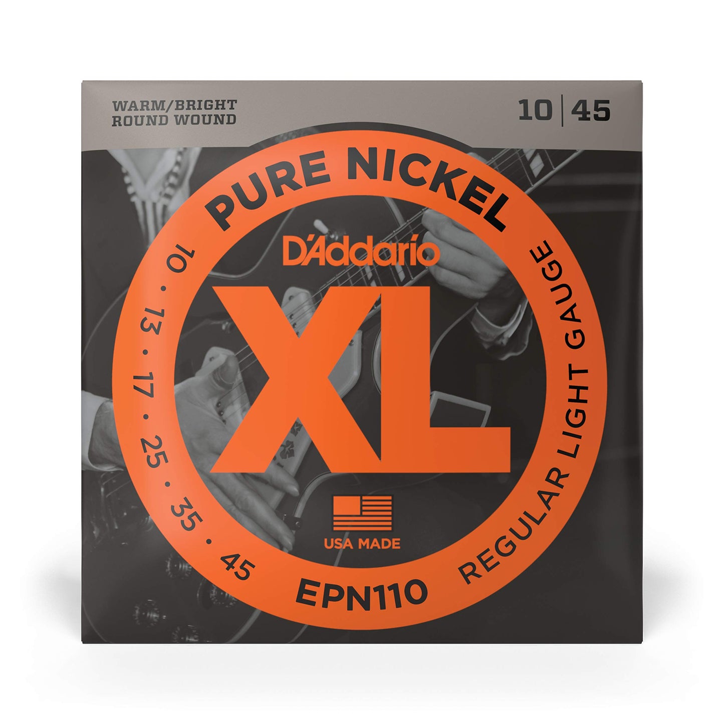 D'Addario EPN110 Pure Nickel Electric Guitar Strings Regular Light 10-45 - Deccan Retail