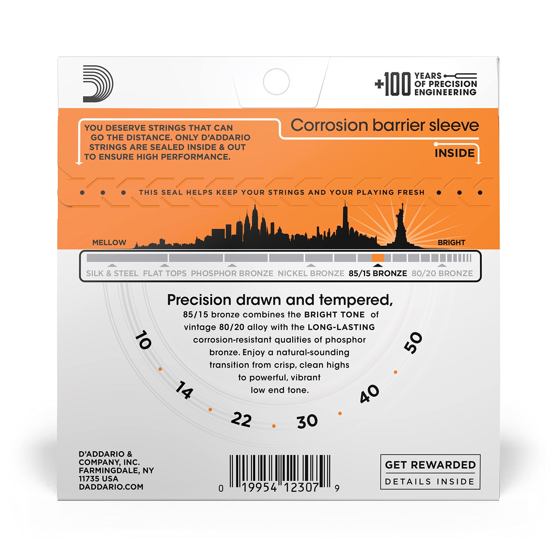 D'Addario EZ900 85/15 Bronze Acoustic Guitar Strings 10-50 Extra Light - Deccan Retail