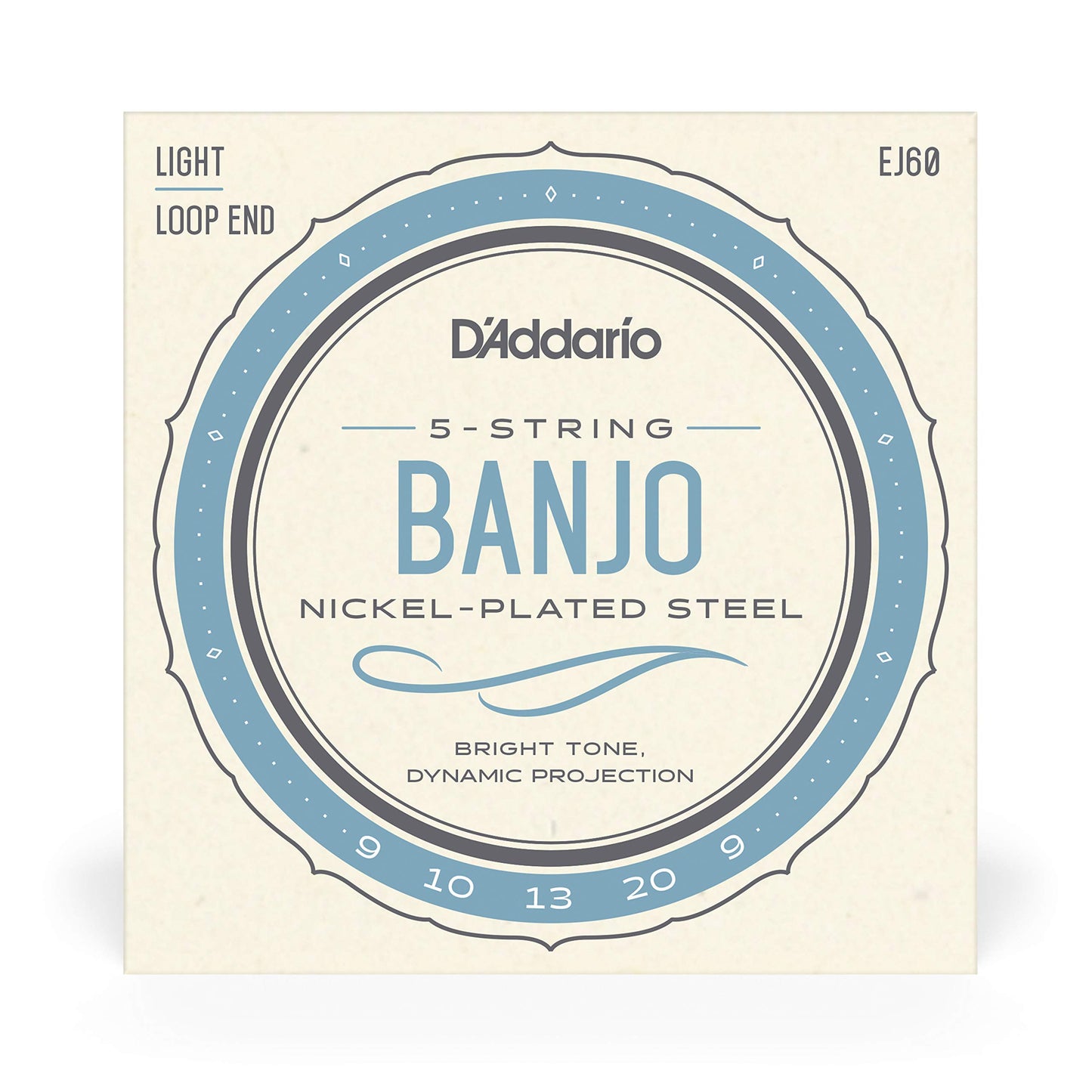 D'Addario EJ60 Nickel 5-String Banjo Strings Light 9-20 - Deccan Retail
