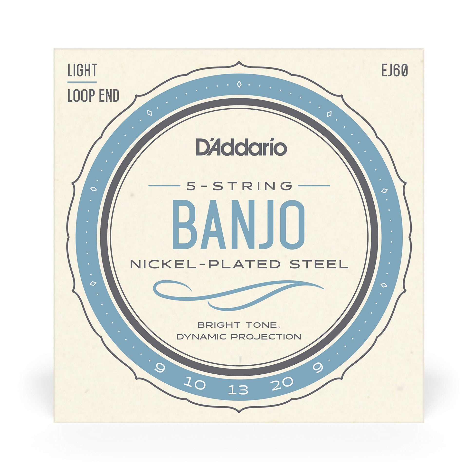 D'Addario EJ60 Nickel 5-String Banjo Strings Light 9-20 - Deccan Retail