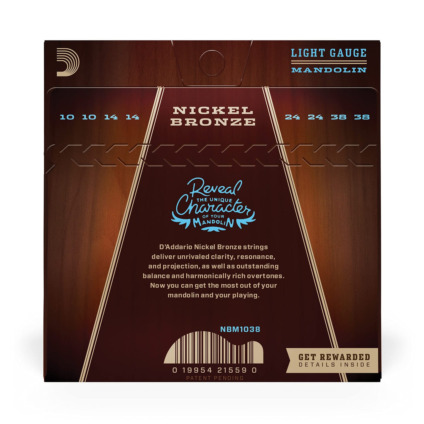 D'Addario Nickel Bronze Mandolin Strings Light 10-38 (NBM1038) - Deccan Retail