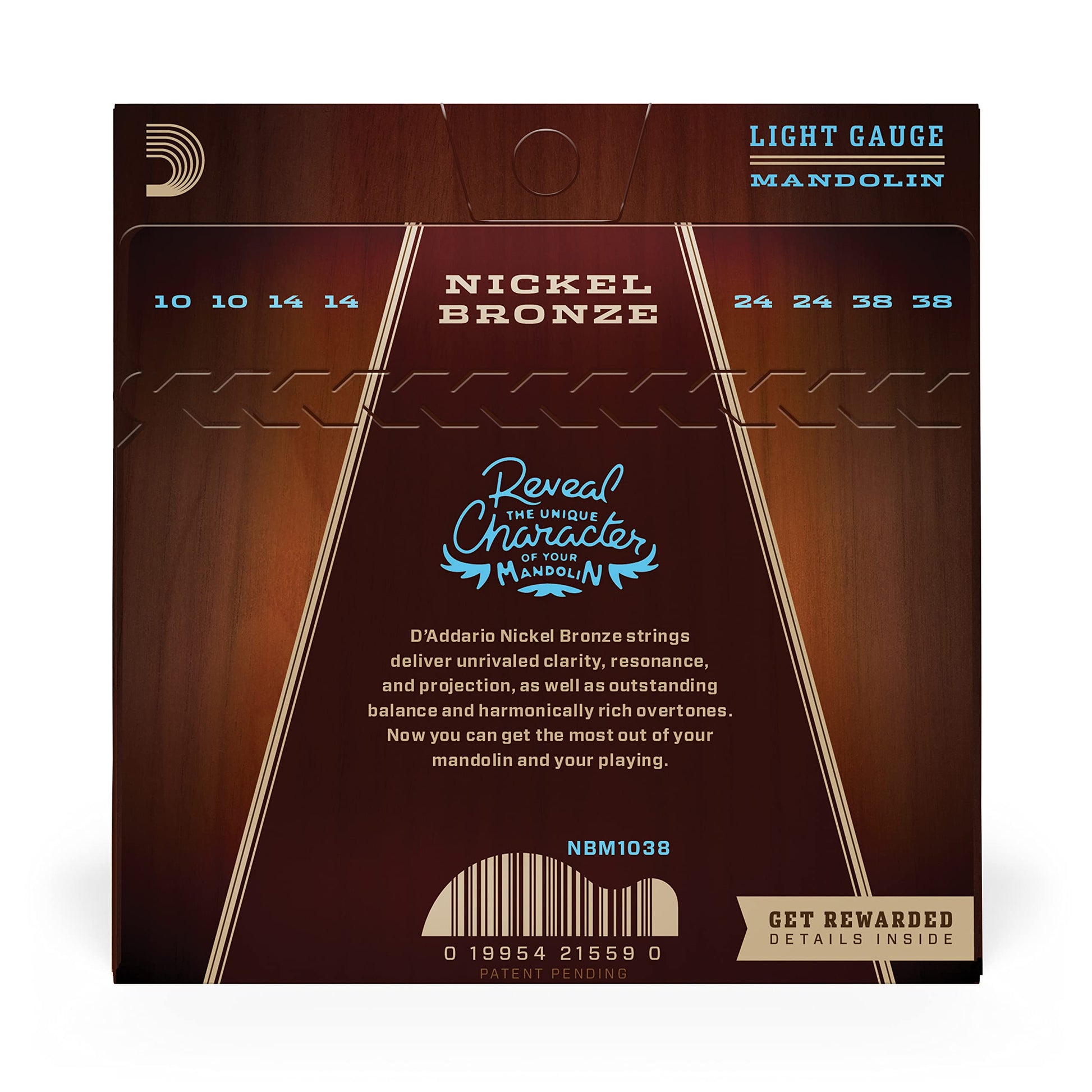 D'Addario Nickel Bronze Mandolin Strings Light 10-38 (NBM1038) - Deccan Retail
