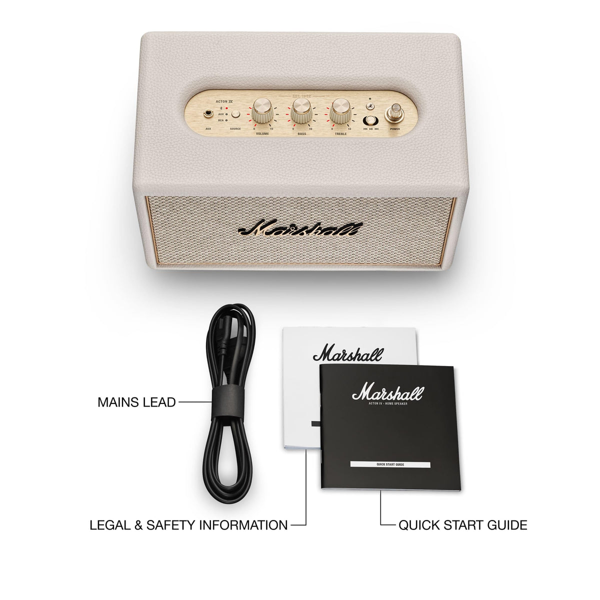 Marshall Acton IV Bluetooth Stereo Home Speaker – Cream (PRE-ORDER)