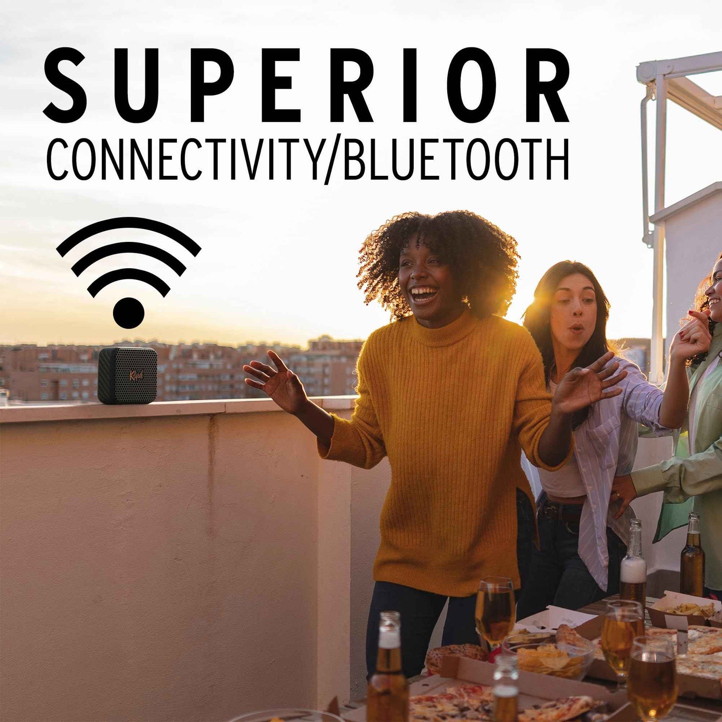 Klipsch Austin Portable Bluetooth Speaker – Big Sound & Deep Bass | 12-Hour Playtime | IP67 Waterproof | Bluetooth 5.3 | USB-C Fast Charging | Black