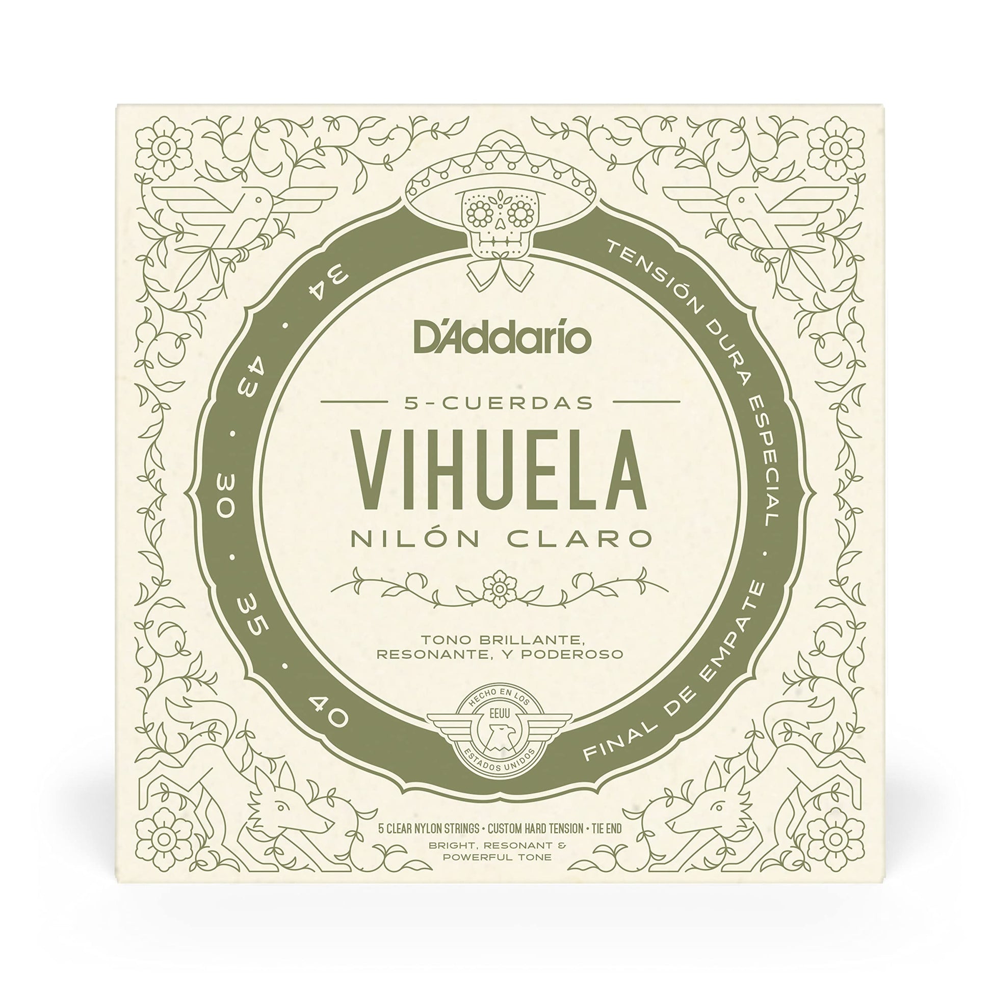 D'Addario Mariachi Vihuela Strings Clear Nylon (MV10C) - Deccan Retail