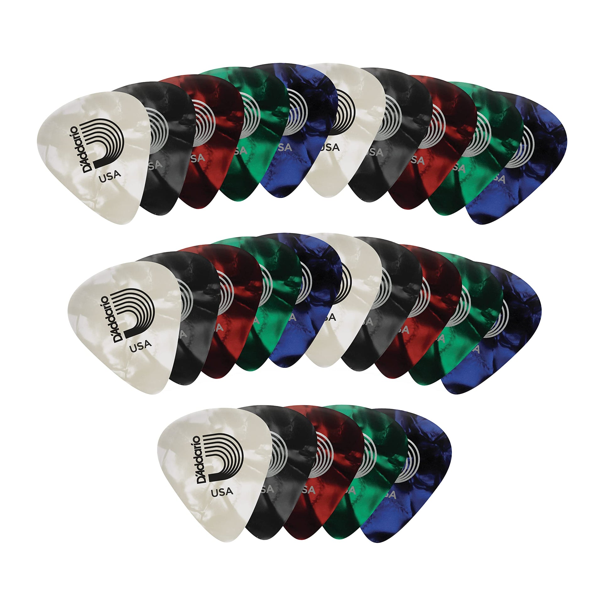 Planet Waves Assorted Pearl Celluloid Guitar Picks Medium 25 Pack (1CAP4-25) - Deccan Retail