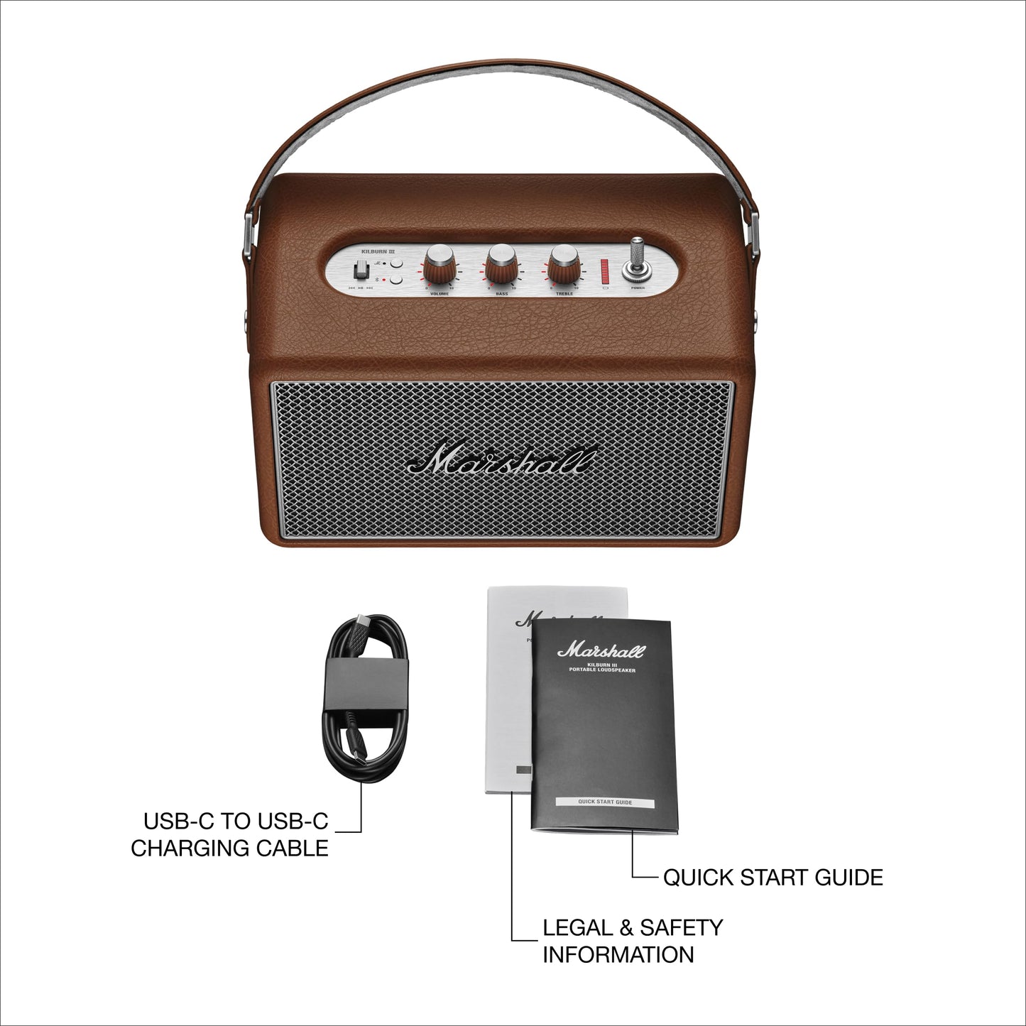 Marshall Kilburn III Portable Bluetooth Speaker – Brown