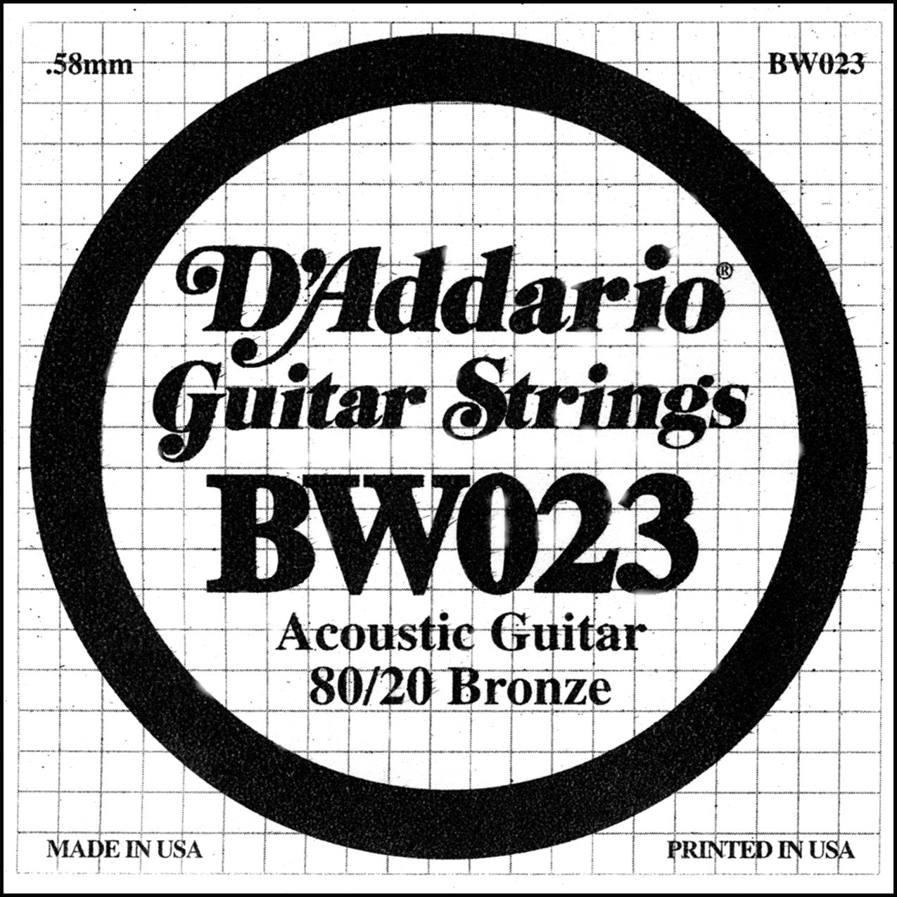 D'Addario Bronze Wound Acoustic Guitar Single String .023 (BW023) - Deccan Retail