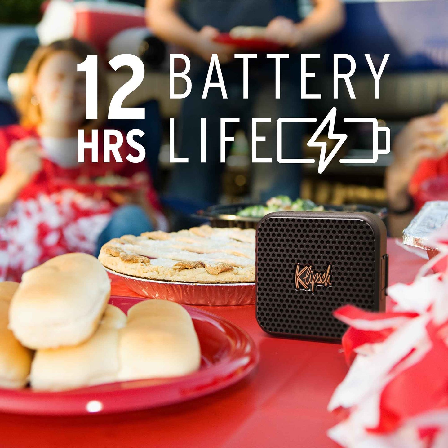 Klipsch Austin Portable Bluetooth Speaker – Big Sound & Deep Bass | 12-Hour Playtime | IP67 Waterproof | Bluetooth 5.3 | USB-C Fast Charging | Black