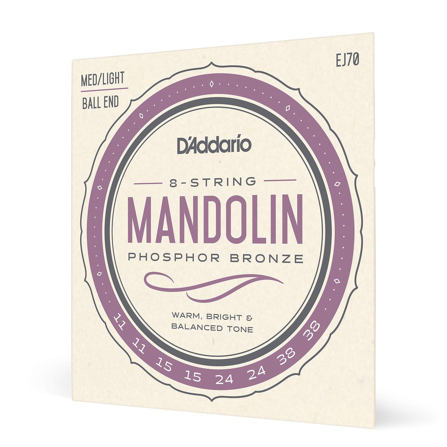 D'Addario EJ70 Phosphor Bronze Mandolin Strings Ball End Medium/Light 11-38 - Deccan Retail