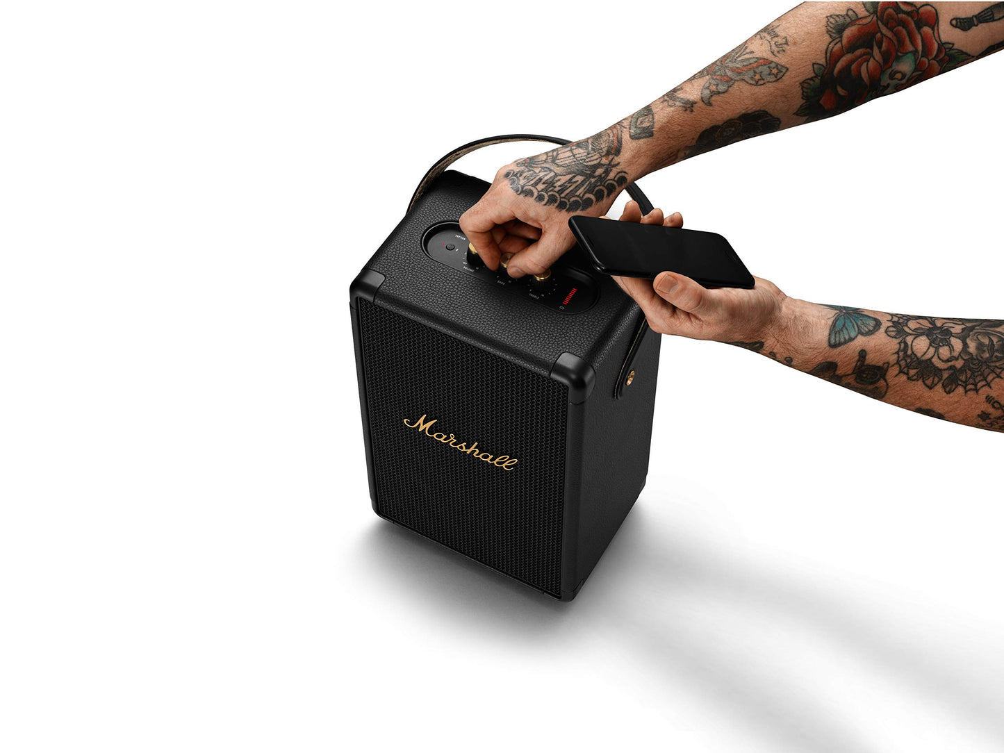 Marshall Tufton 80W Portable Bluetooth Speaker – Black & Brass - Deccan Retail