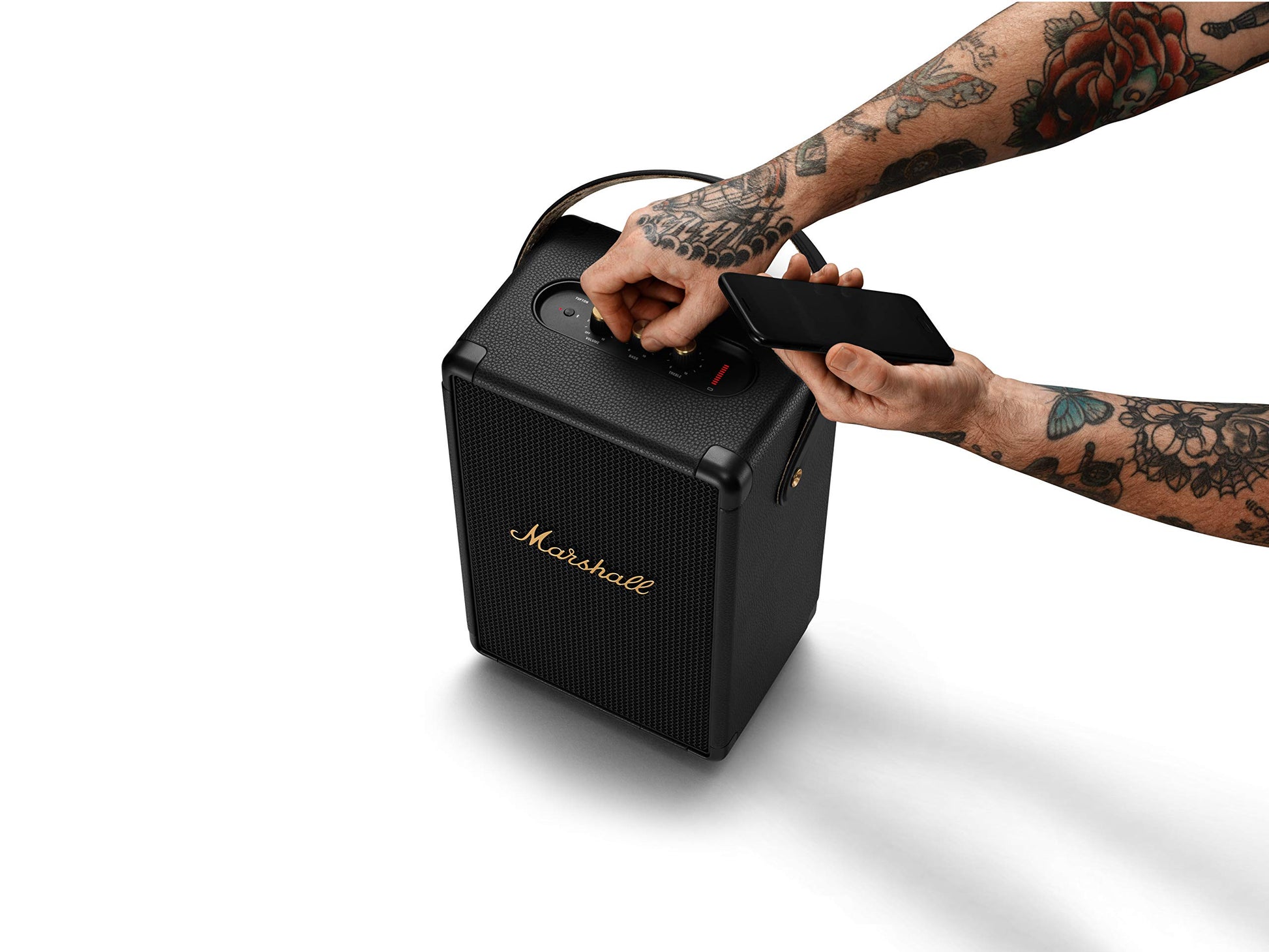 Marshall Tufton 80W Portable Bluetooth Speaker – Black & Brass - Deccan Retail