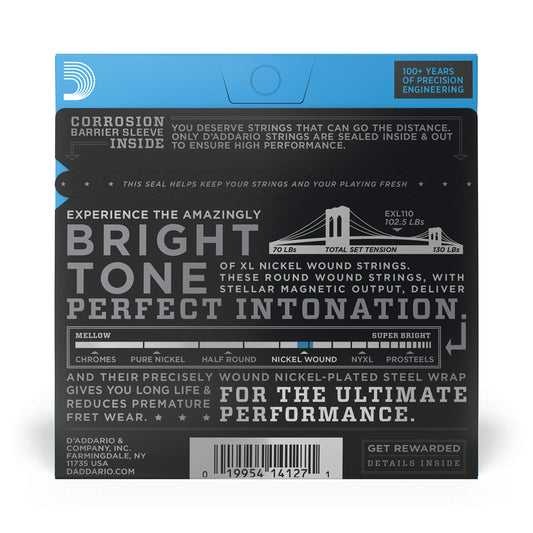 D'Addario EXL110 Nickel Wound Electric Guitar Strings 10-46 Regular Light - Deccan Retail