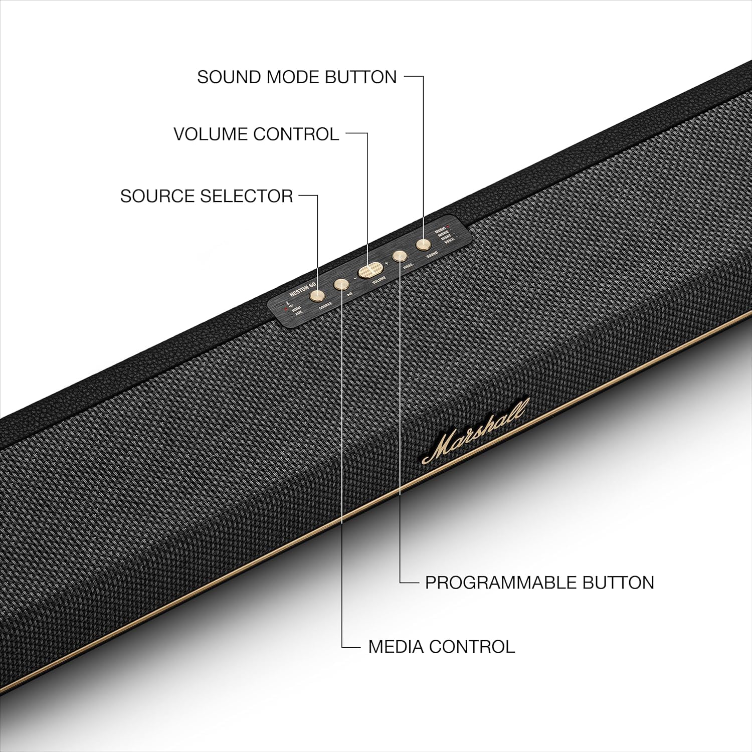 Marshall Heston 60 Dolby Atmos Soundbar – Black - Deccan Retail