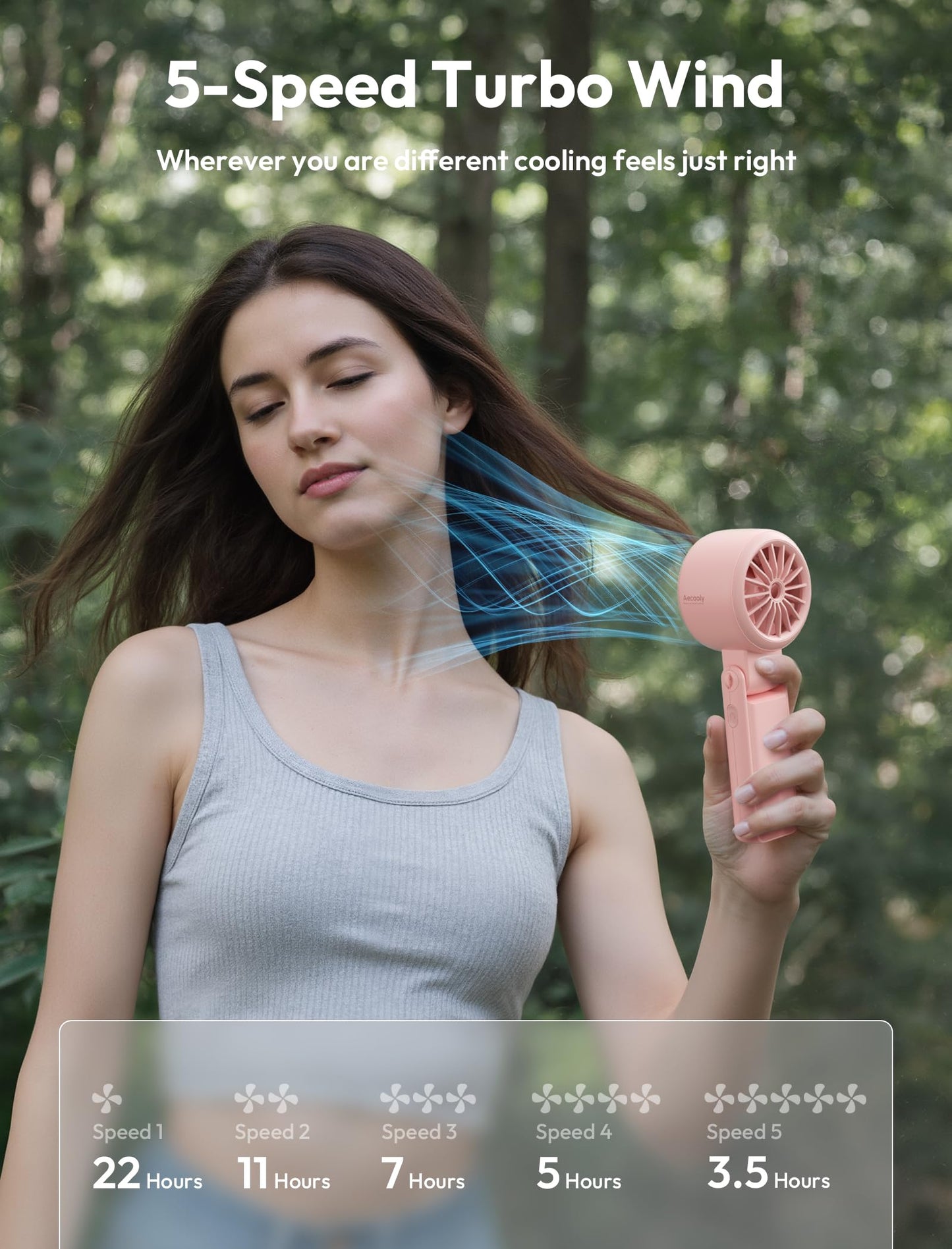 Aecooly Versatile Fan Halo-02 5000mAh – Pink - Deccan Retail