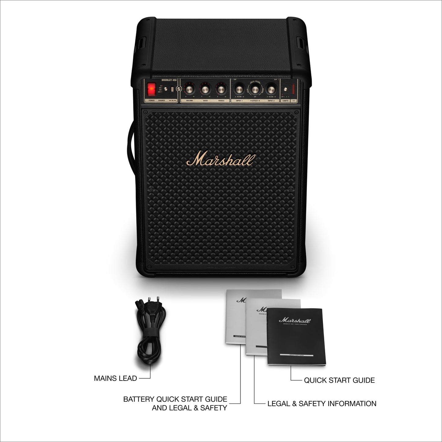 Marshall Bromley 450 Portable Party Speaker – Black & Brass