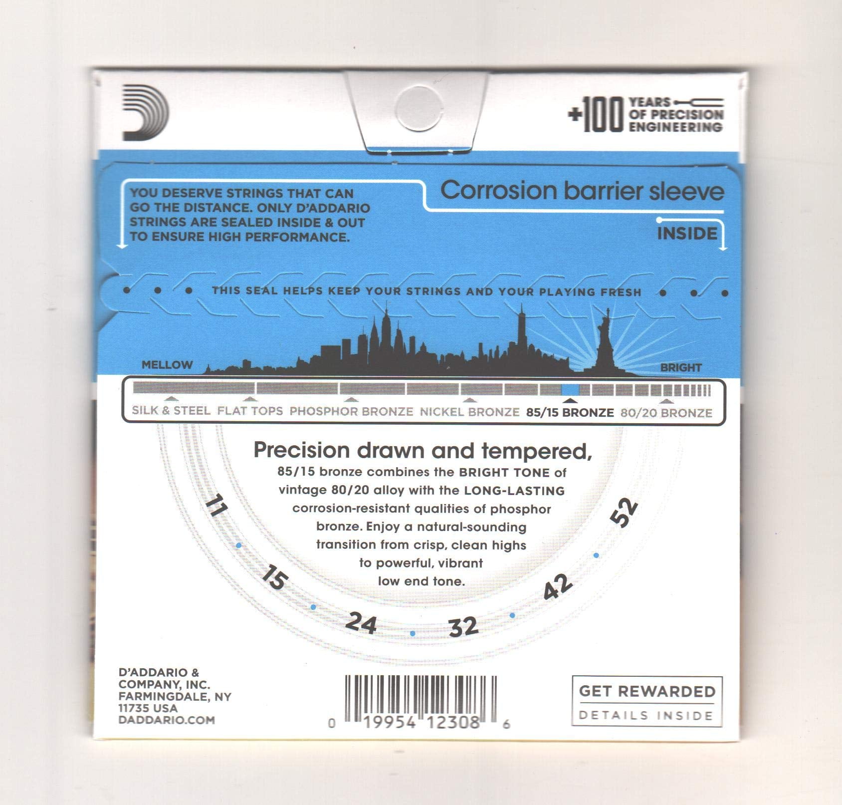 D'Addario EZ910 Acoustic Guitar Strings 85/15 Bronze Extra Light Pack of 2 - Deccan Retail