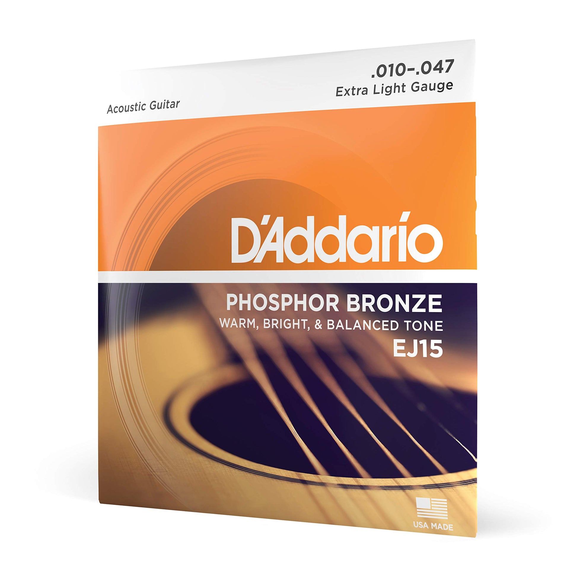 D'Addario EJ15 Phosphor Bronze Acoustic Guitar Strings 10-47 Extra Light - Deccan Retail