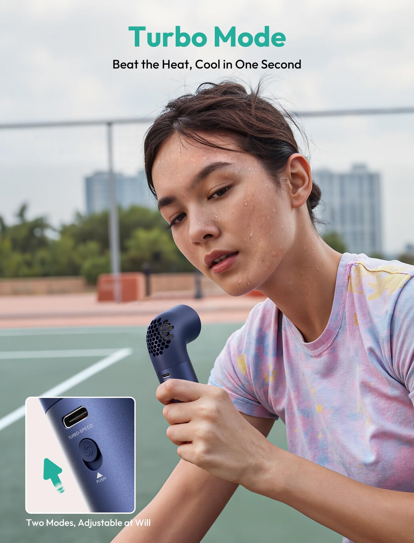 Aecooly Aero Pro Portable Handheld Fan - Blue - Deccan Retail