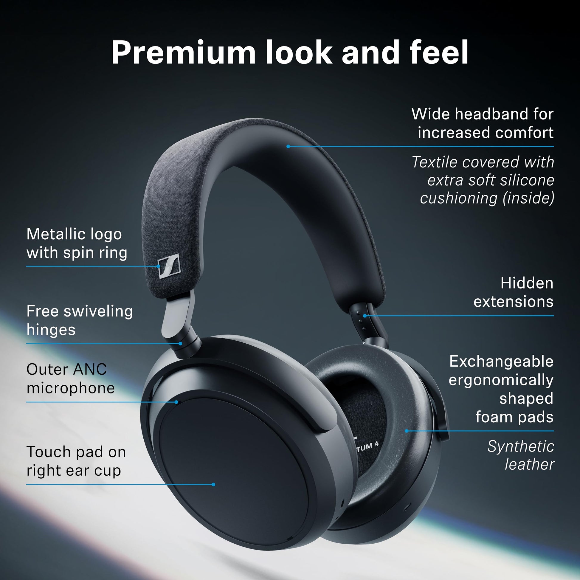 Sennheiser Momentum 4 Wireless Over-Ear Headphones with ANC – White - Deccan Retail