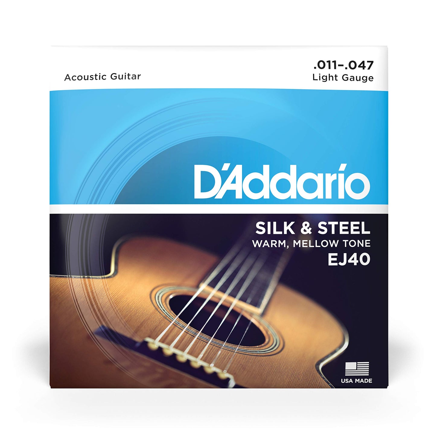 D'Addario EJ40 Silk & Steel Folk Guitar Strings 11-47 - Deccan Retail