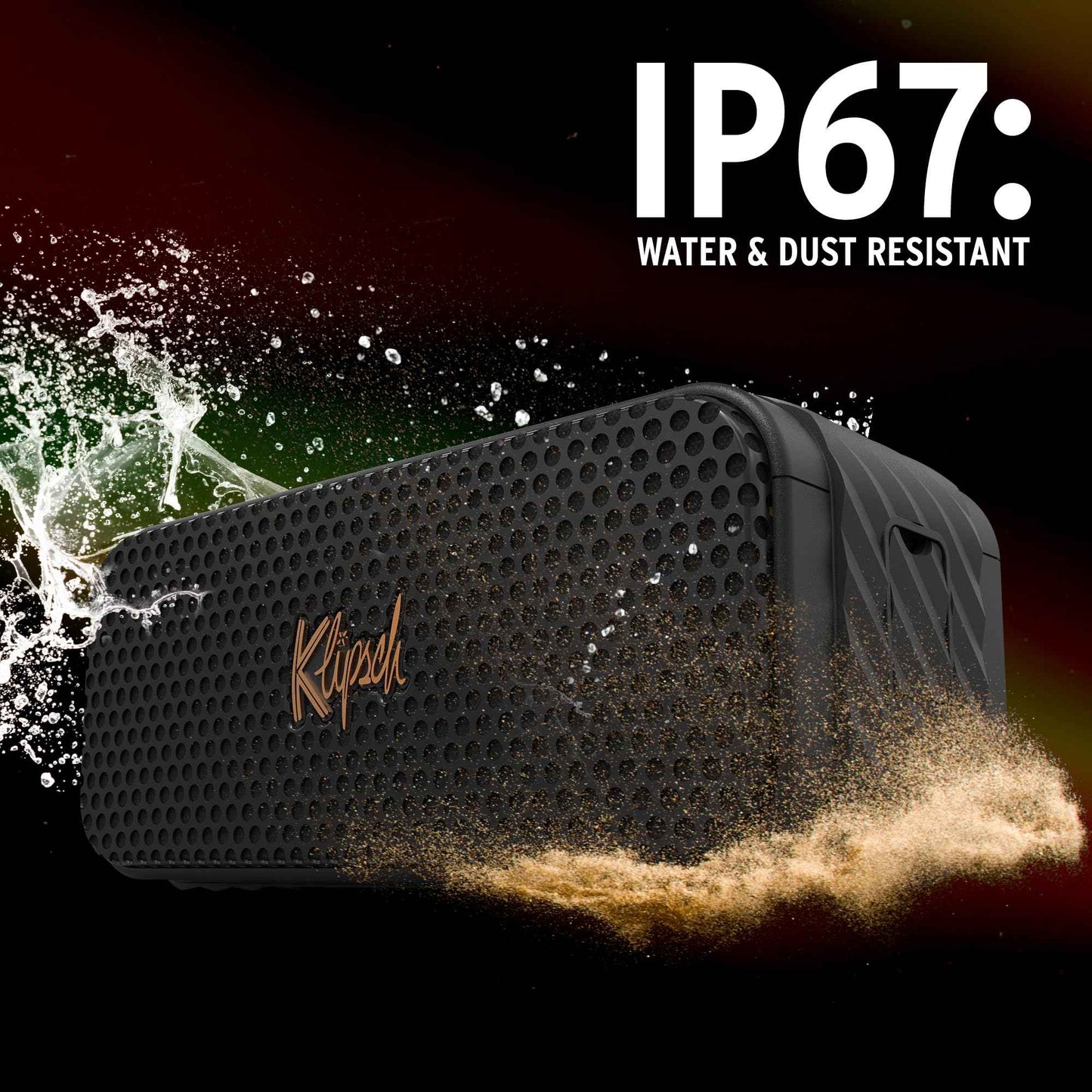 Klipsch The Nashville Portable Bluetooth Speaker with a 2.25" Full Range Drivers for 360 Degree Audio, IP67 dust and Waterproof Rating, 24 Hours of Playtime for Live Concert Experience |Black