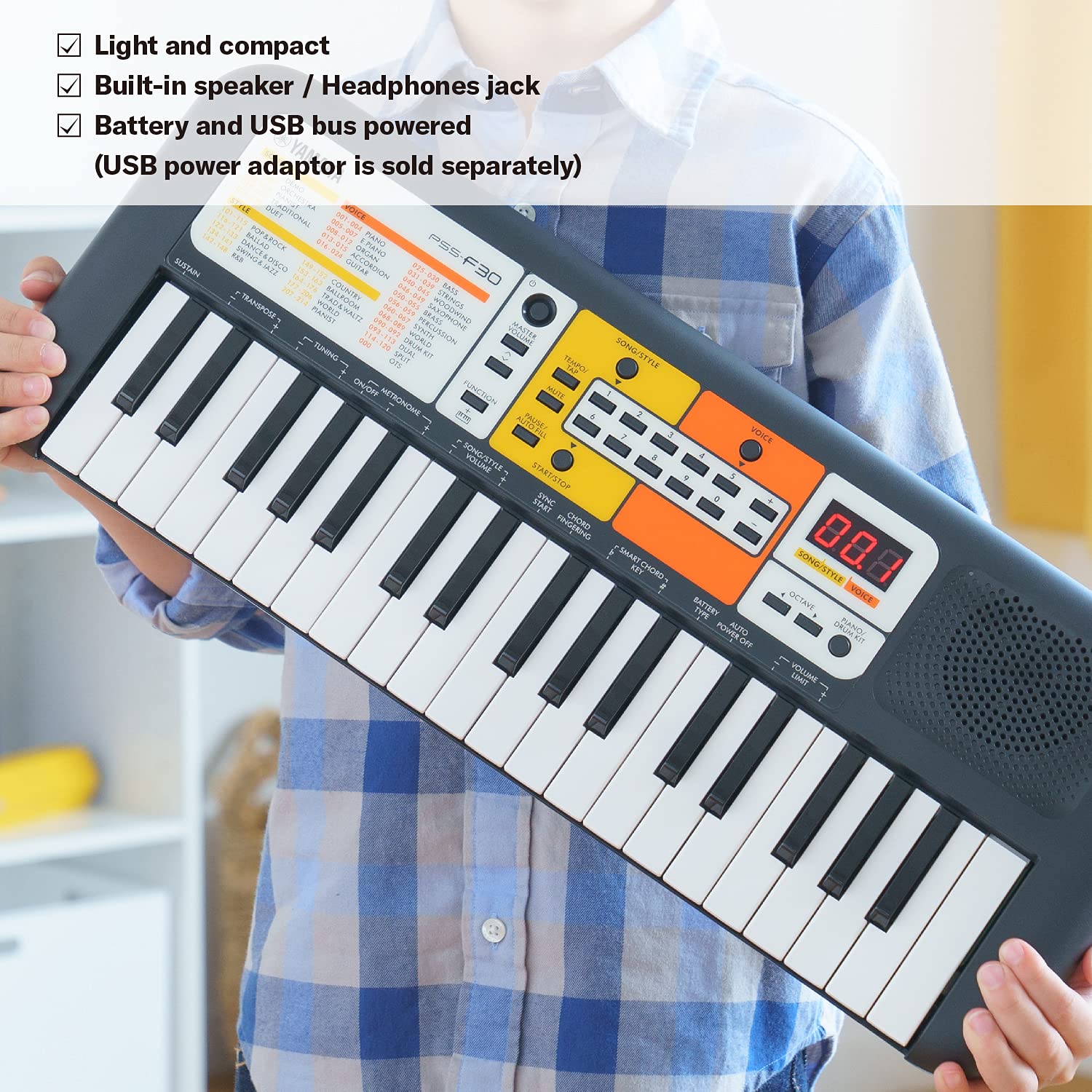 Yamaha PSS-F30 Portable Mini Keyboard – 37 Keys - Black - Deccan Retail