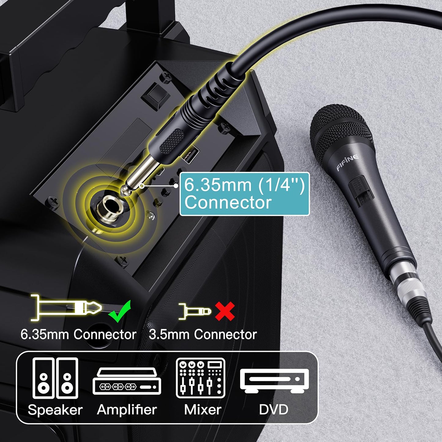 FIFINE K6 Karaoke Wired Dynamic Microphone - Deccan Retail
