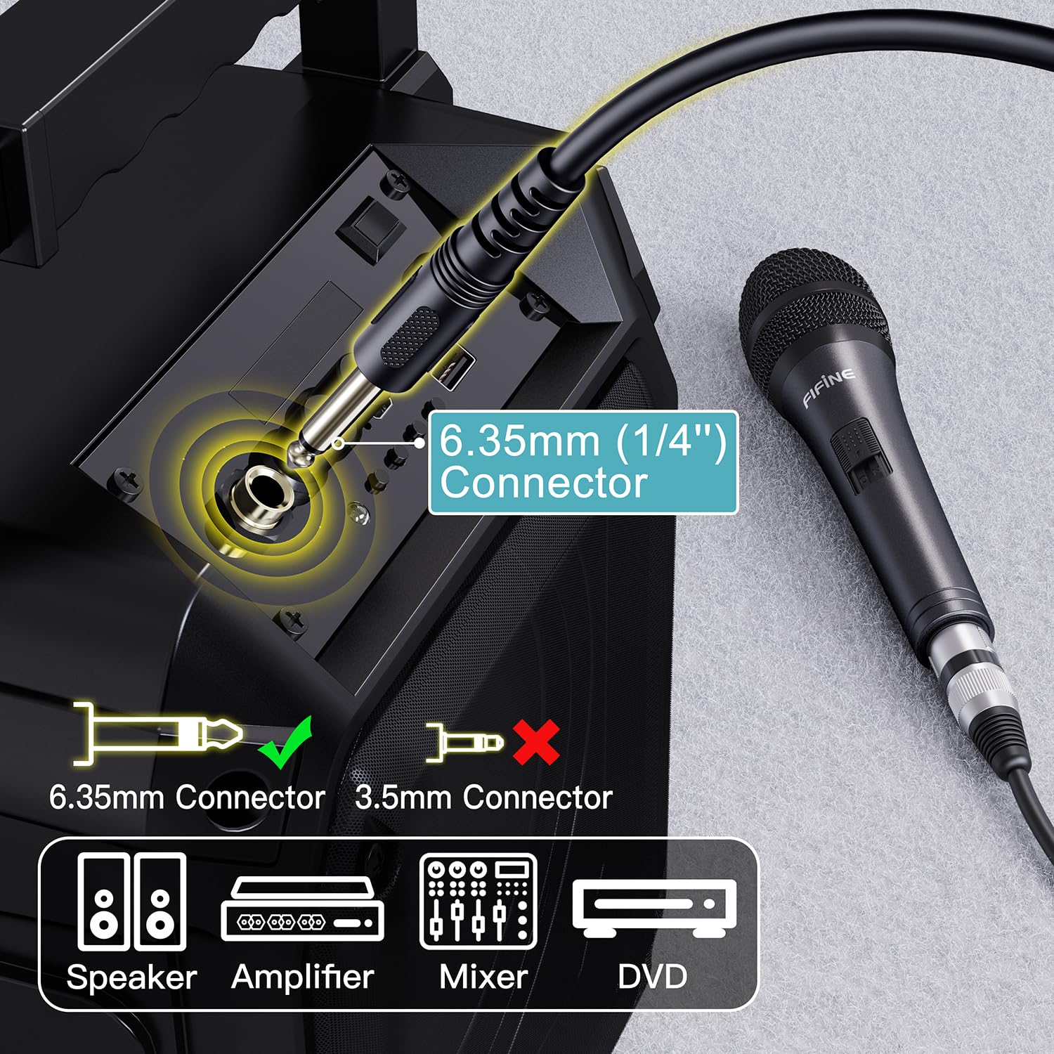 FIFINE K6 Karaoke Wired Dynamic Microphone - Deccan Retail