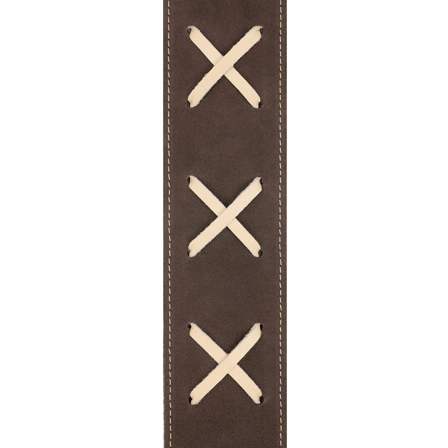 D'Addario Vintage Suede Leather Guitar Strap – Brown/Beige - Deccan Retail