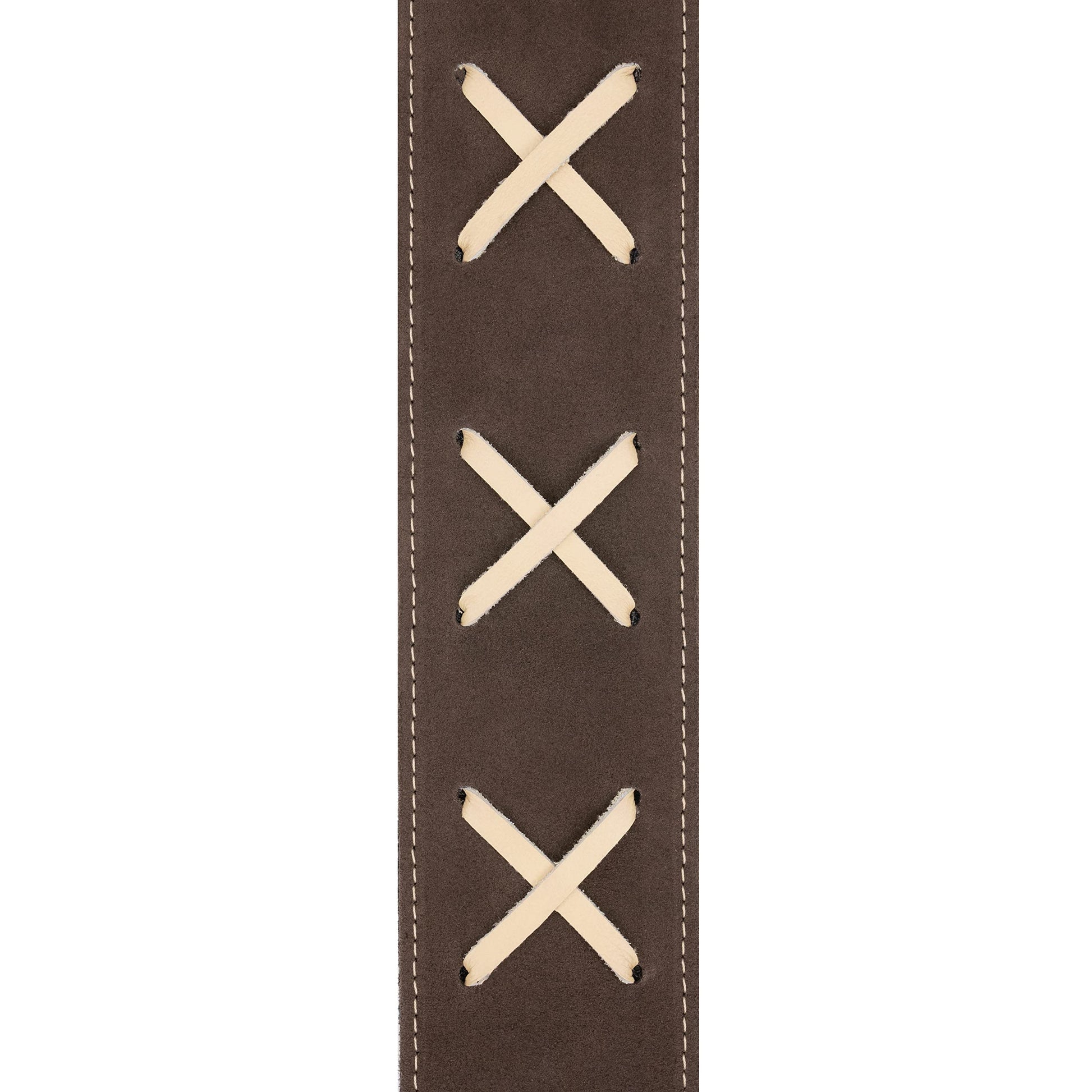 D'Addario Vintage Suede Leather Guitar Strap – Brown/Beige - Deccan Retail