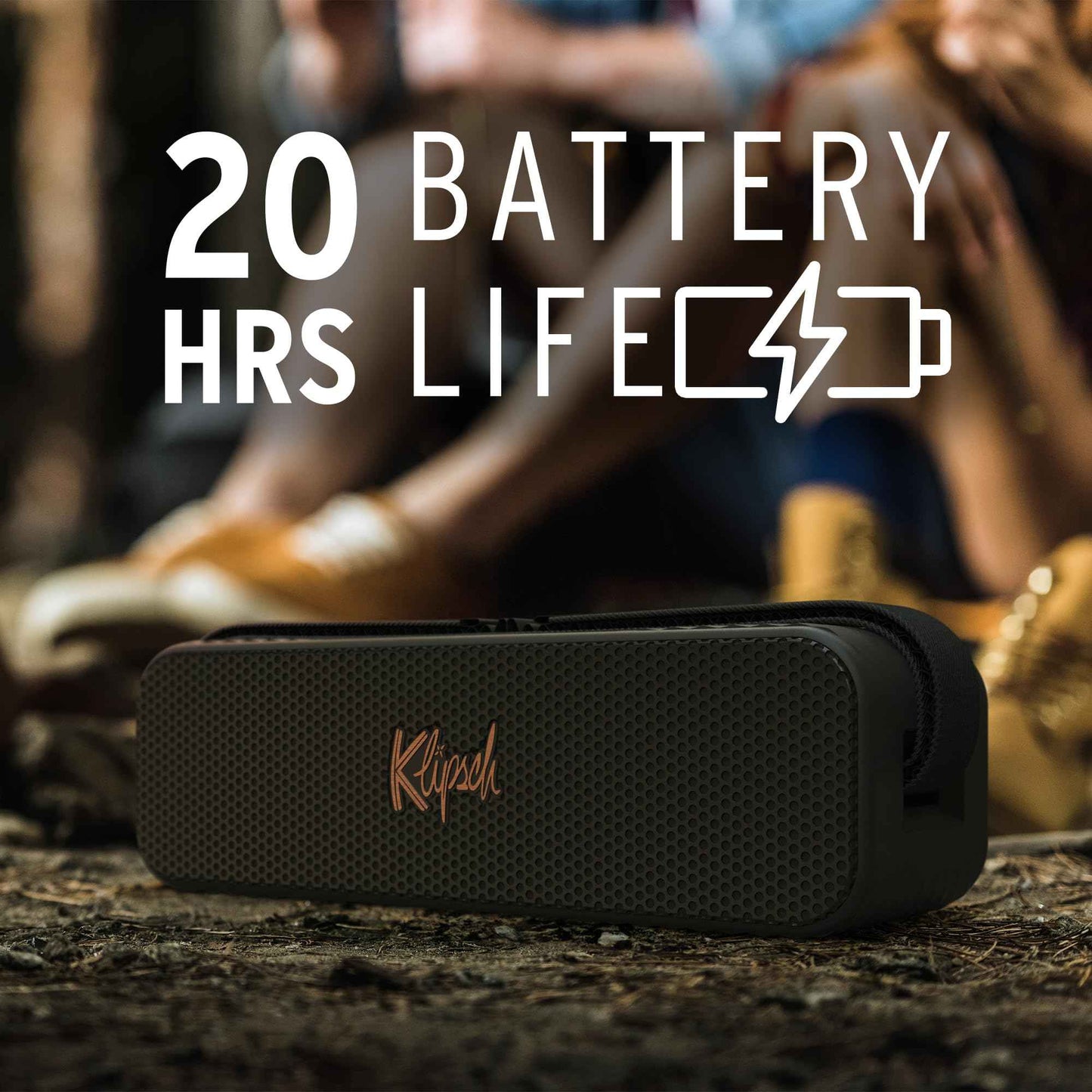 Klipsch The Detroit Portable Bluetooth Speaker with Dual 1" tweeters and 3" woofers, IP67 dust and Waterproof Rating, 20 Hours of Playtime for a Premium Live Concert Experience