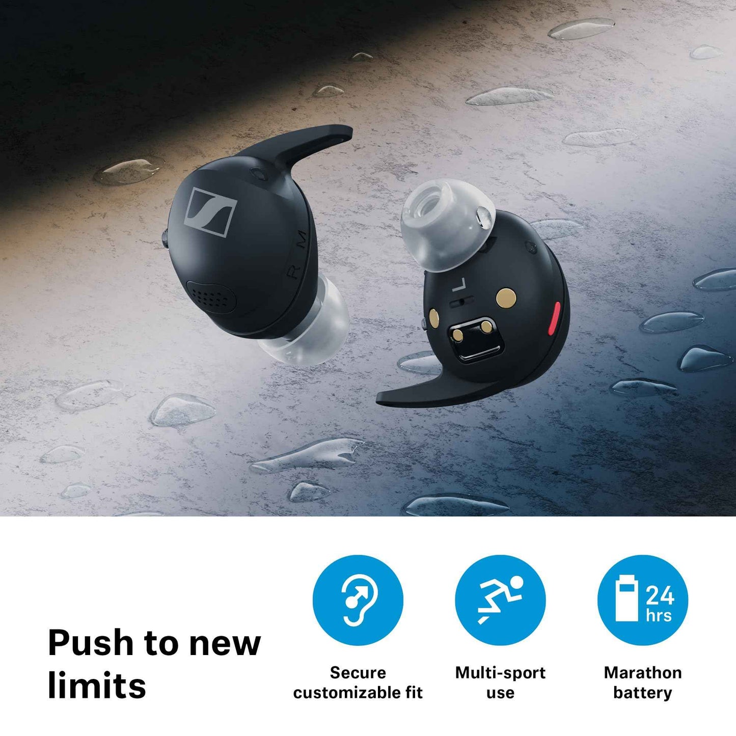 Sennheiser Momentum Sport Earbuds with ANC - Black