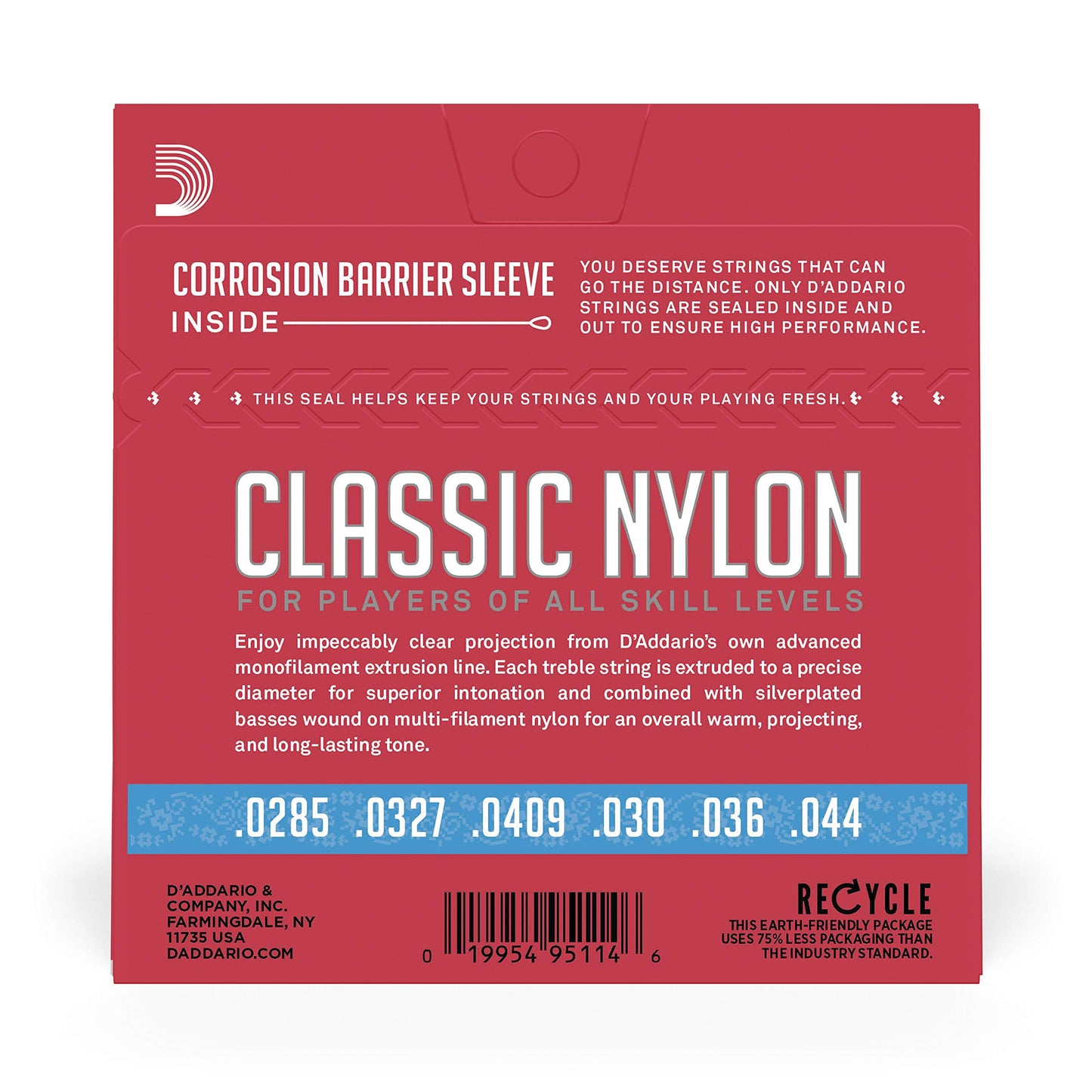 D'Addario EJ27H Nylon Classical Guitar Strings – Hard Tension - Deccan Retail
