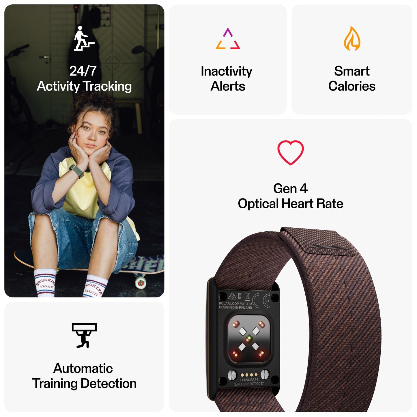 Polar Loop Gen 2 Screen-Free Wellness Tracker – Copper Brown - Deccan Retail